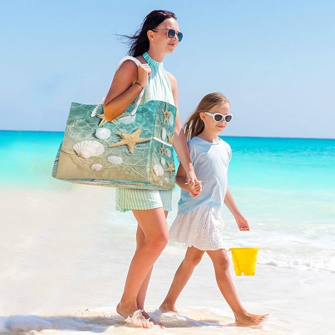 senya Large Beach Shoulder Bags Canvas Tote Water Resistant for Gym Travel Daily