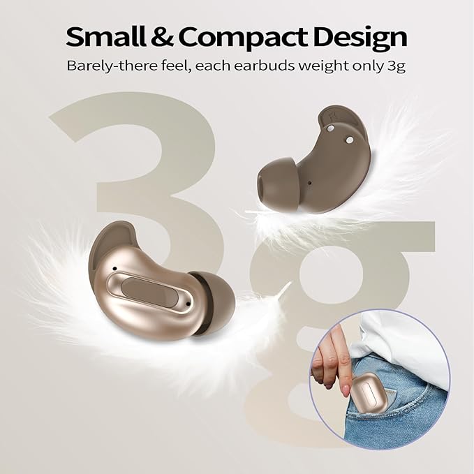 Sleep Earbuds, Mini ANC Wireless Earbuds Bluetooth 5.4 Headphones Deep Bass Stereo, 48H Playtime Ear Buds, 4 ENC Noise Cancelling Mic, In Ear IP7 Waterproof Earphones for Side Sleepers,Touch Control