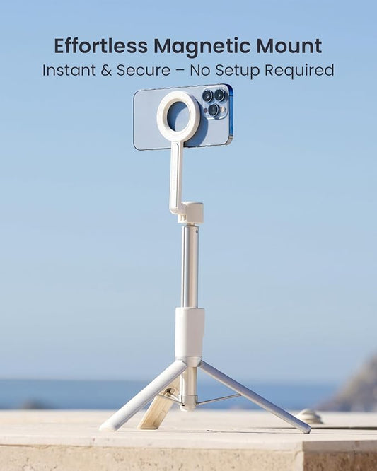 KraftGeek Magnetic Phone Tripod for iPhone Magsafe, 64” Selfie Stick Tripod Stand with Remote, Travel Cell Phone Stand for iPhone 17 Pro Max