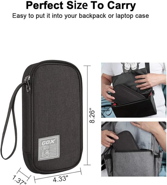 GOX Electronic Cable Tech Cord Organizer Travel Case Small Cable Storage Bag for Earbuds Charger Pouch