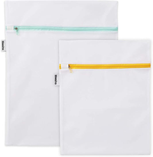 Mesh Laundry Bag for Delicates, Wash Bags for Underwear and Lingerie, Makeup Organizer Bag (1 Medium, 1 Small)