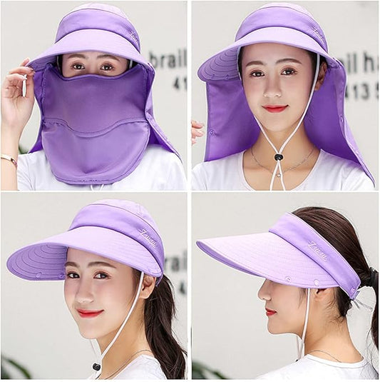 Outdoor UPF 50+ UV Sun Protection Waterproof Breathable Face Neck Flap Cover Folding Sun Hat for Men/Women