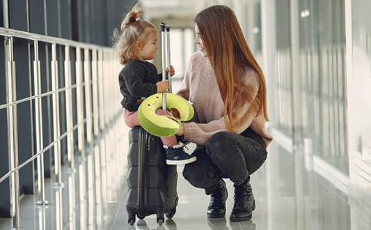 Niuniu Daddy Neck Pillow for Kids Teen Toddlers, Travel Accessories for Airplane, Car, Recline, Neck Chin Head Support, 100% Pure Memory Foam Insert, Cute Plush Travel Pillow Cover Washable - Avocado