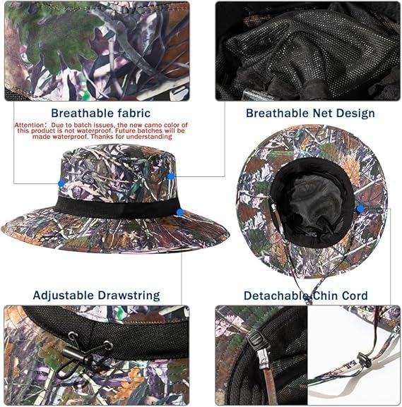 Oversized XL XXL Waterproof Sun Hat for Big Heads Mesh Bucket Hat Wide Brim Adjustable Packable Hiking Beach Fishing