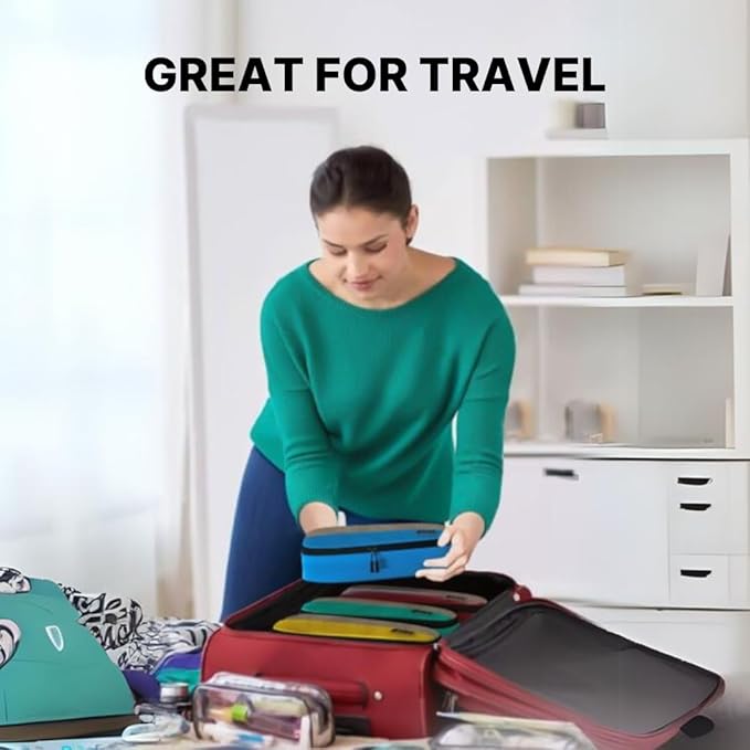 Slim Packing Cubes for Suitcases - 5 Pcs set of Packing Cubes for Travel Carry on Suitcase Organizer Bags - Travel Cubes Organizer Bags for Luggage