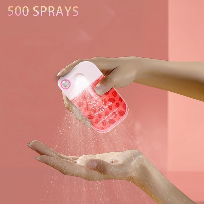 PeppyHands Hand Sanitizer, Hand Sanitizer Spray, Hydrating Spray for Hand, Portable Sanitizer spray Set for Travel Size, 500-Sprays Each Multi-Flavor (8Pcs.)