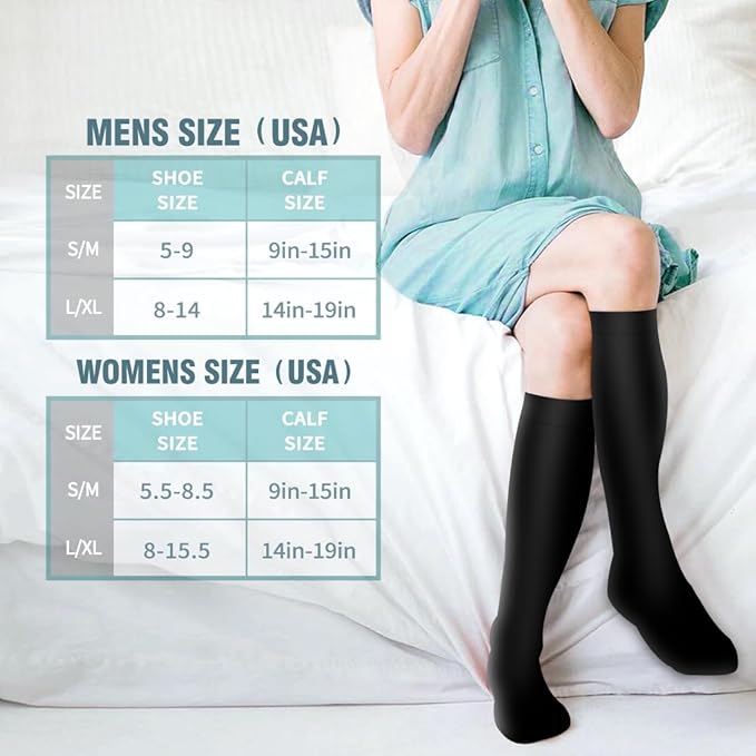 Laite Hebe Compression Socks for Women & Men Circulation(6 pairs)-Graduated Supports Socks for Running, Athletic Sports