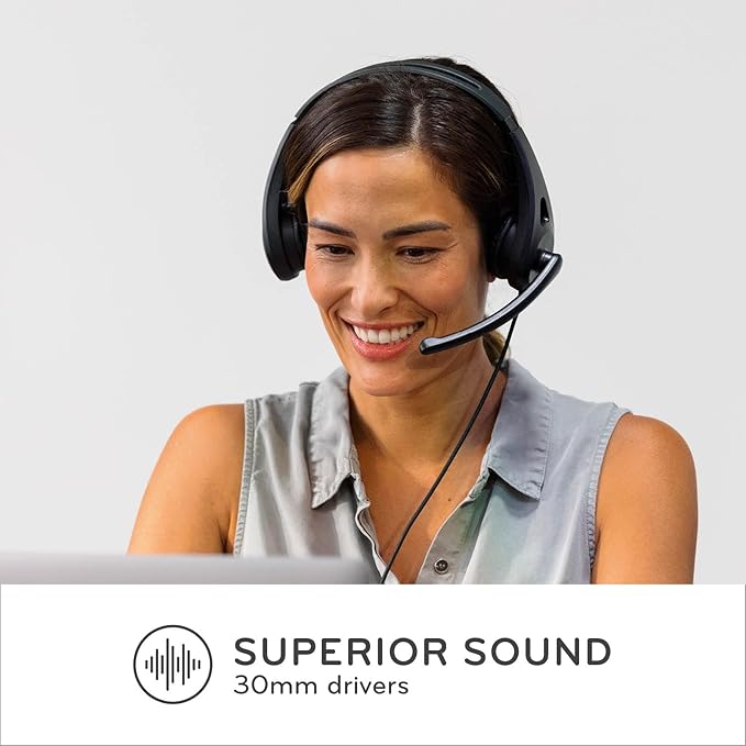 ThinkWrite Technologies / TWT Audio Ergo, TW120 | Premium On-Ear Wired Headset with Noise Reducing Microphone (USB-A Connection)