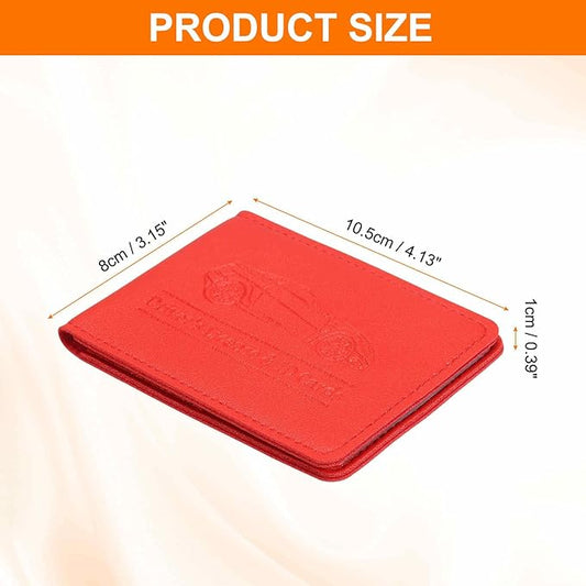 HARFINGTON Car Registration and Insurance Holder PU Leather Vehicle Glove Box Organizer Storage Accessories Car ID Holder with 8 Pockets for License ID Card Bank Card Documents, Red