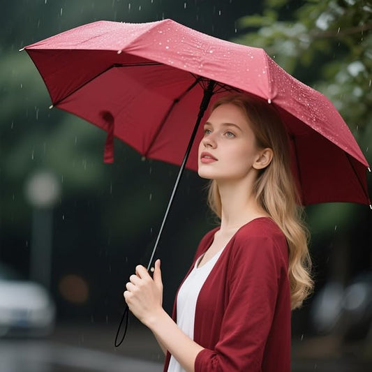 SIEPASA Windproof Travel Compact Umbrella-Automatic Umbrellas for Rain-Compact Folding Umbrella, Travel Umbrella Compact, Small Portable Windproof Umbrellas for Men Women Teenage. (Wine Red)