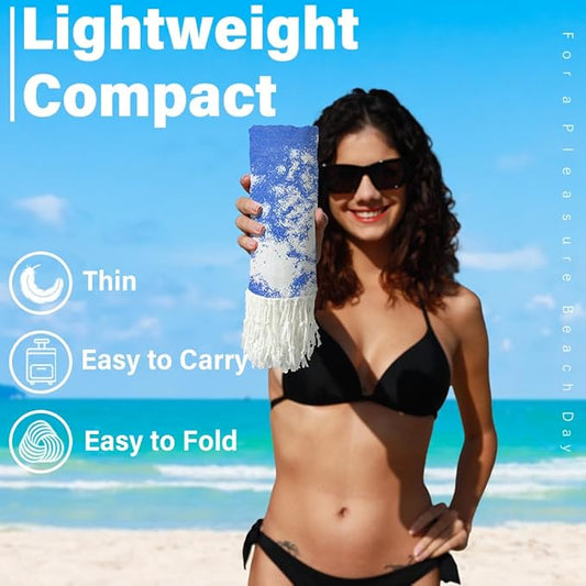 Thin Turkish Beach Towel Lightweight Quick Dry Absorbent Cotton Bathroom Bath Pool Swim Towels Extra Large Oversized Sand Free Beach Accessories Essentials Cloud Gifts for Adult