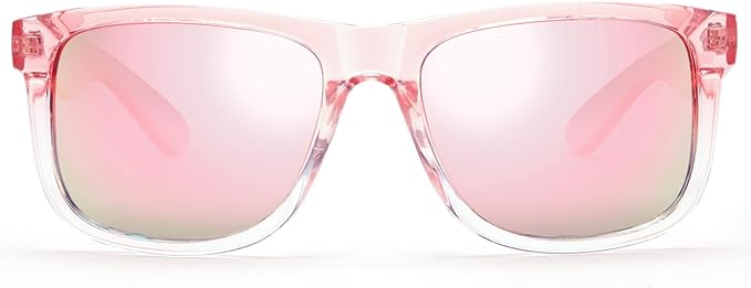 UV400 Polarized Sunglasses Men Women, Classic Square Lightweight Shades, Anti-Glare HD Trendy Sunnies for Leisure