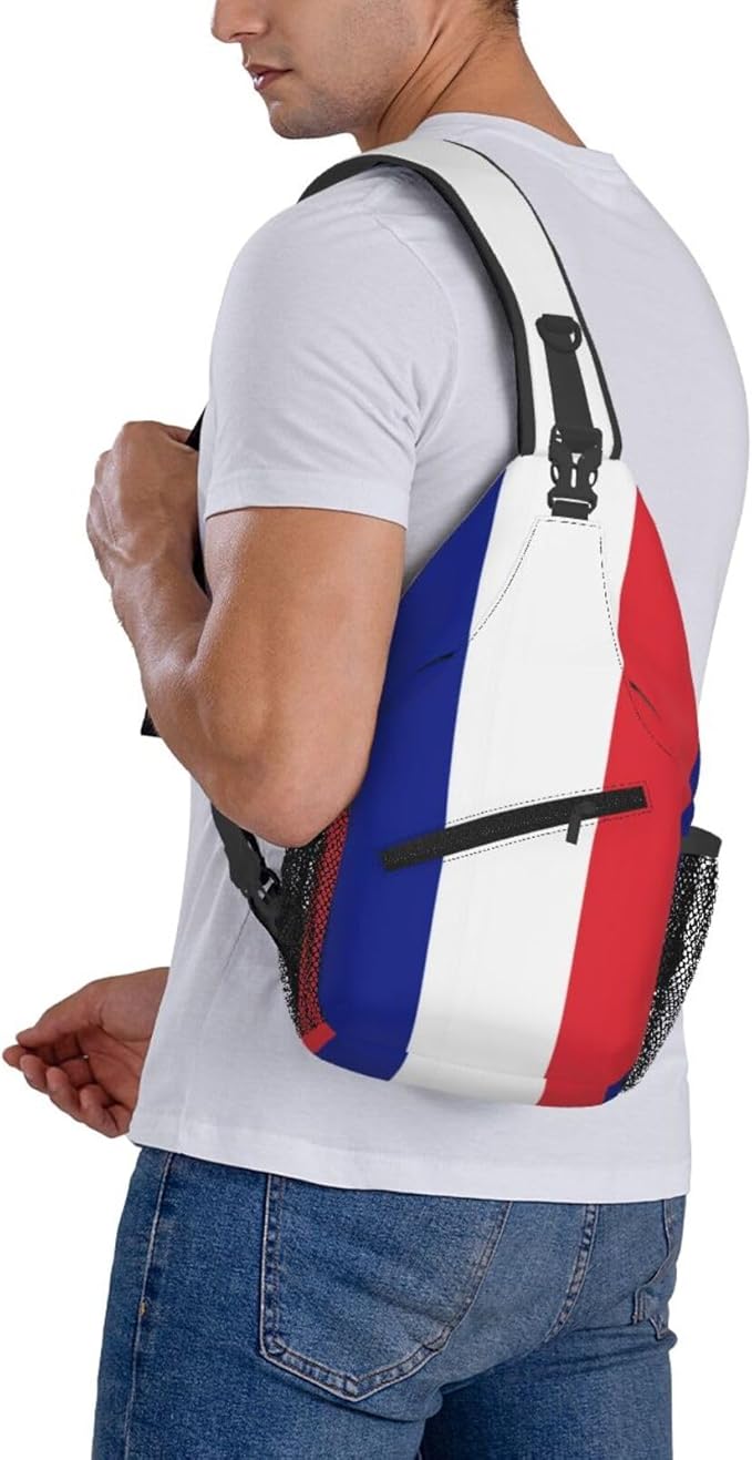 France Flag Sling Bag Multipurpose Crossbody Sling Backpack Travel Cycling Hiking Shoulder Bag For Women Men