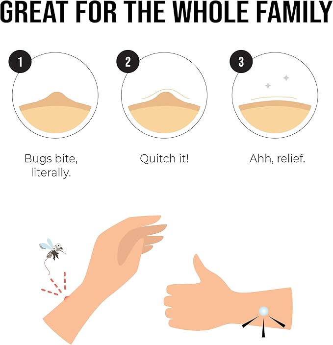 quitch Bug Bite Itch Relief Patch Kids, Bug Bite Patch, Summer Travel Essentials for Kids, Mosquito Anti Itch Cream Alternative Summer Camp Essentials Itch Relief, Baby hydrocortisone Alternative