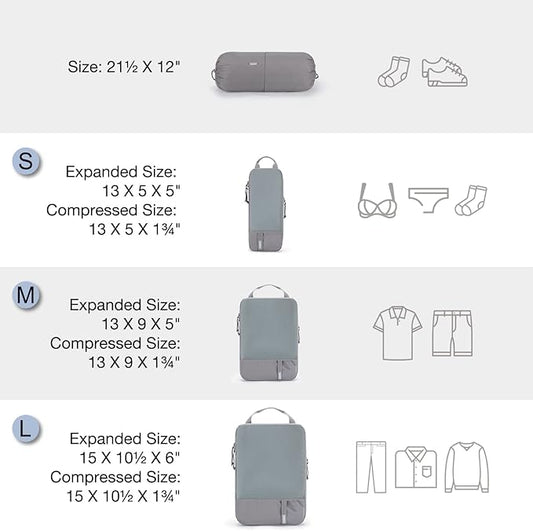 BAGSMART 6 Set /4 Set/2 Set Compression Packing Cubes for Travel, Lightweight Luggage Organizer Bags, Durable Space Saver Bags Travel Essentials