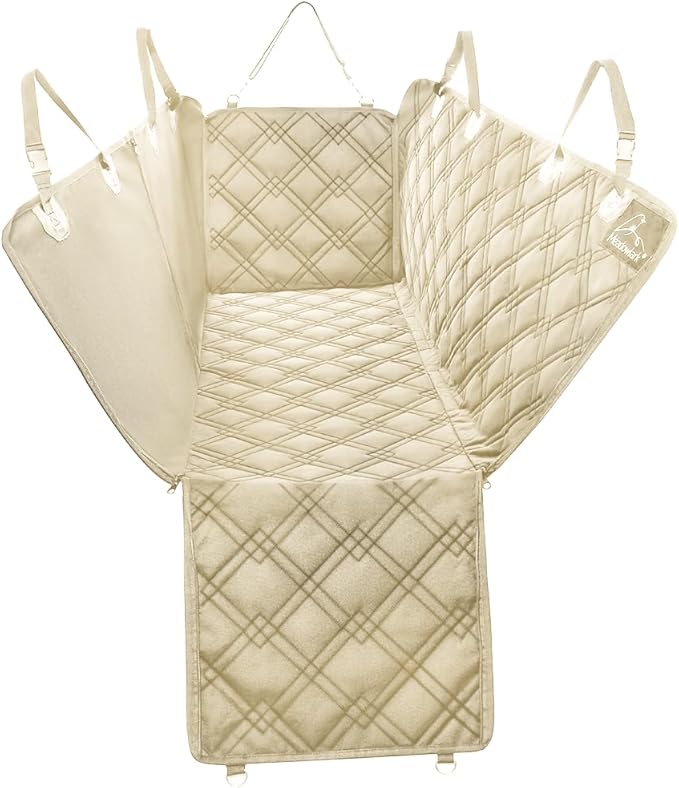 Meadowlark XL Premium Hammock Dog Car Seat Cover Back Seat, Pet Cover Car Seat Protector, Non-Slip, Dog Stuff, Anti Shock, Water Repellant, Pet Car Seat Cover for Dogs w/Seat Belt & 2 Headrest Covers