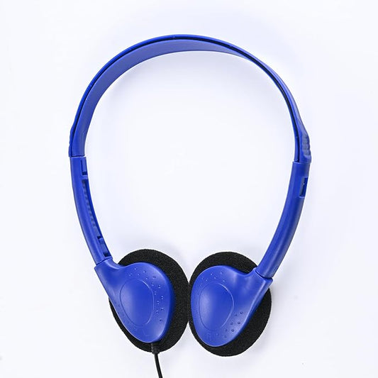 CN-Outlet 25 Pack Classroom Headphones Bulk for Kids School Class Set Headsets for Students Teens Toddler Children and Adults, Wholesale Wired Earphones-Upgrade (Dark Blue, 25 Pack)
