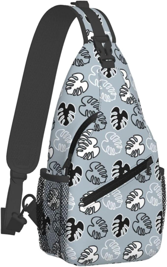 Hawaii Tropical Palm Sling Backpack Crossbody Bag Casual Chest Bags Travel Hiking Daypack Shoulder Bag for Women Men