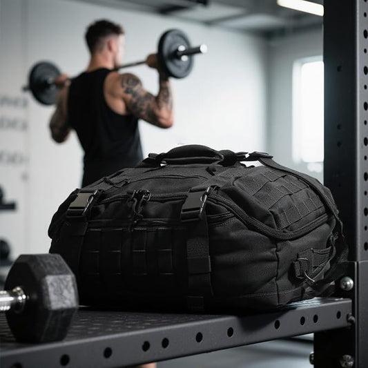 Miramrax Travel Duffle Bag Backpack for Men - Large Tactical Bags Weekender Gym Bag for Overnight Traveling Military Workout Deployment Sports (Black, 45L)