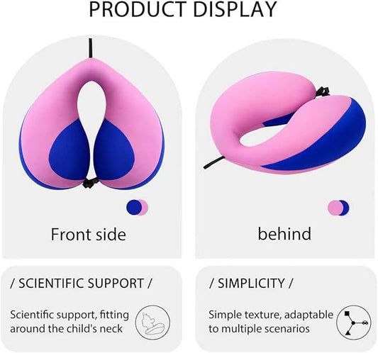 MOOB Kids Pillow Neck Pillow for Car & Airplane, Traveling Gifts for Toddler & Children U-Shape Car Seat Head Travel Neck Pillow Dark Purple