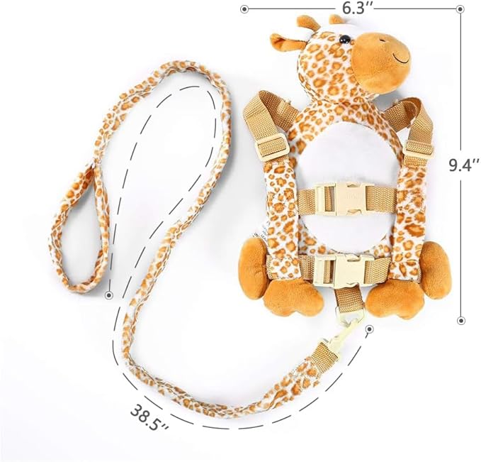 2 in 1 Monkey Toddler Safety Harness Backpack Children's Walking Leash Strap (giraffe)