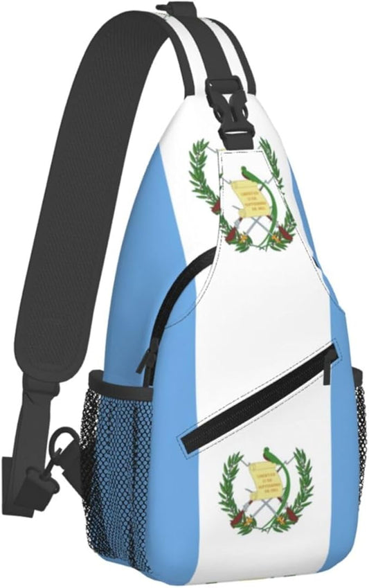 Guatemalan Flag Sling Bag Multipurpose Crossbody Sling Backpack Travel Cycling Hiking Shoulder Bag For Women Men