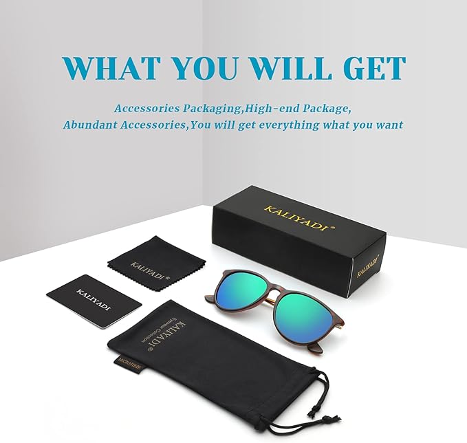 KALIYADI Sunglasses Womens Polarized Womens-Sunglasses: Trendy Sun Glasses with UV400 Retro Style for Party Beach Shopping