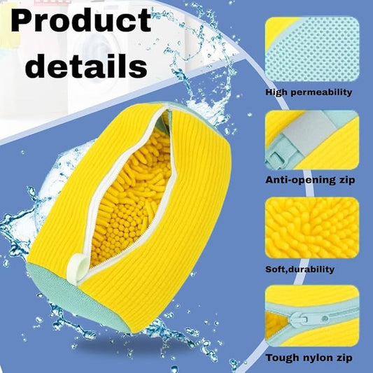 Sneaker Laundry Bags (2 Pack) โ Padded Shoe Washing Bags for Washing Machine, Zippered & Reusable