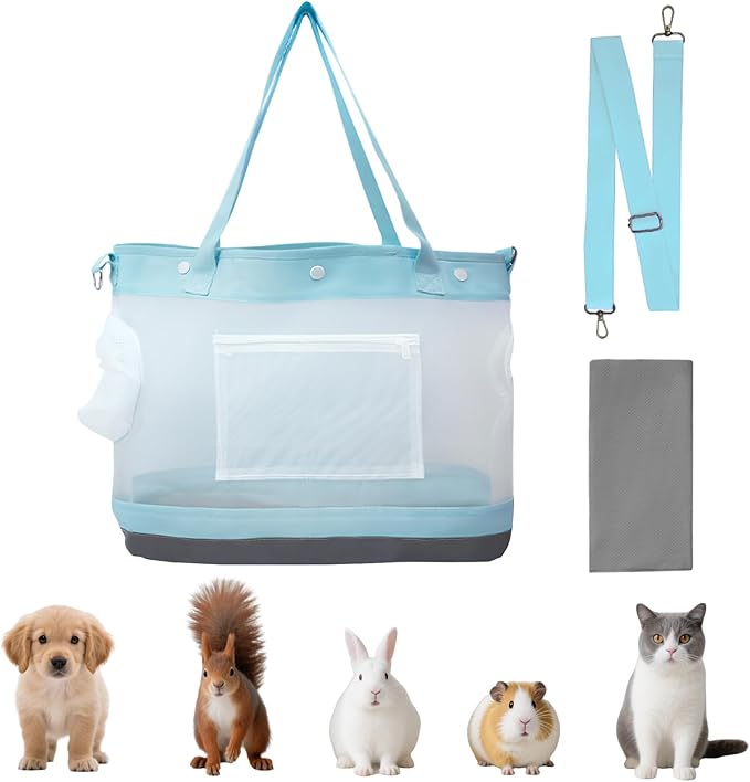 Dog Purse Carrier for Small Dogs, Cats - Dog Carrier Purse for Small Animals up to 22lbs, Collapsible Breathable Pet Carrier Sling for Outing Travel Vet-Light Blue