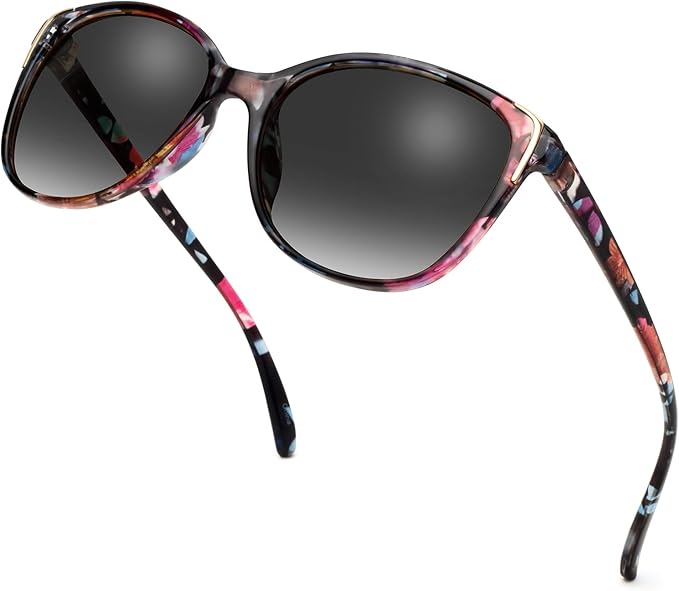 Face Shadow Polarized Sunglasses for Women, Cat Eye Sunglasses for Small Face Ladies Ultralight UV400 Protection