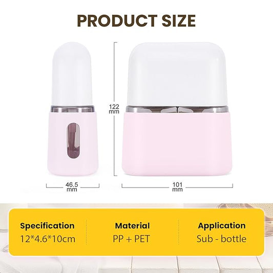 Mini Shampoo Dispenser, Portable Travel Bottle Set, Leak Proof Containers with Labels,Reusable Travel Bottles for Toiletries,Airplane Accessories for Women Men (A-Pink)