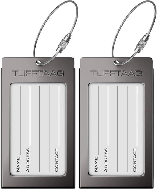 Luggage Tags Business Card Holder by TUFFTAAG - Durable Travel ID Bag Tag in Multiple Color Options, Perfect for Suitcases, Backpacks, and Carry-Ons, Easy Identification, Secure and Stylish