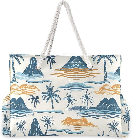 senya Large Beach Shoulder Bags Canvas Tote Water Resistant for Gym Travel Daily