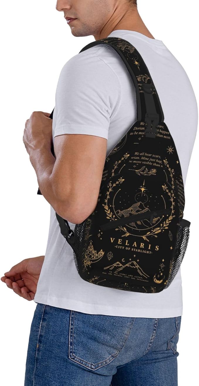 Velaris City Of Starlight Bookish Fantasy Crossbody Bag Trendy Sling Bag Bakpack Casual Chest Bags Daypack For Hiking Walking Travel Running(2)