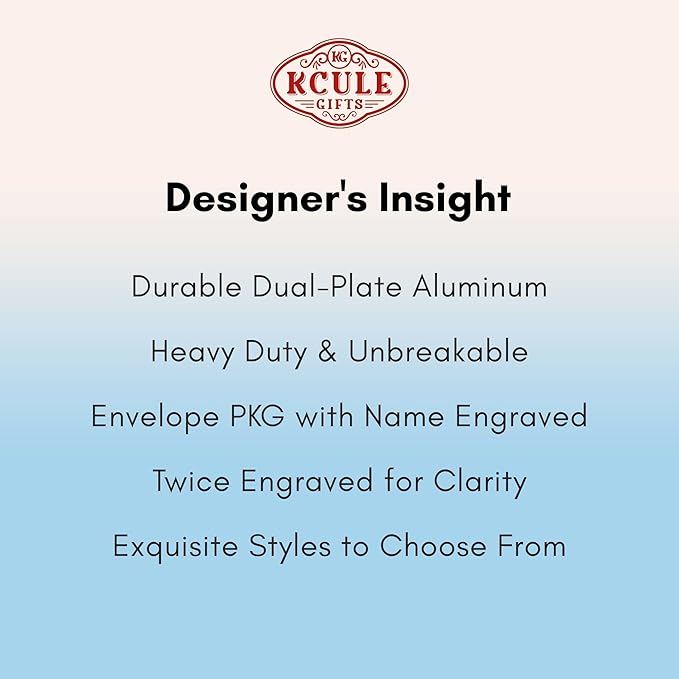 Personalized Luggage Tags for Suitcases - Aluminum Custom Luggage Tags for Backpacks & Bags, Sturdy, Waterproof & Heavy Duty (Blue/Card-Sized)