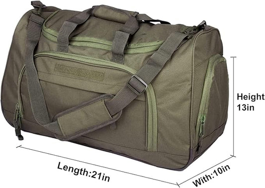 HYKING Gym Bag for Women & Men Tactical Duffle Military Weekender Work Out Lightweight Waterproof Sports Tote Shoe Pocket Green