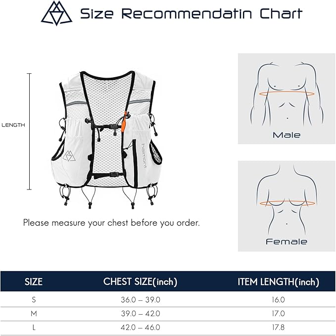 Haimont Running Hydration Vest with Water Bottles for Men Women, Lightweight 10L Hydrated Vest Pack for Trail Running, Hiking