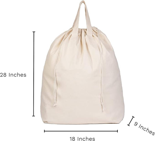 Heavy Duty Laundry Hamper Bags - Extremely Sturdy, Durable Canvas Replacement Laundry Hamper Liner - Works for Round & Square Hampers with Drawstring Closure (3 Pack)