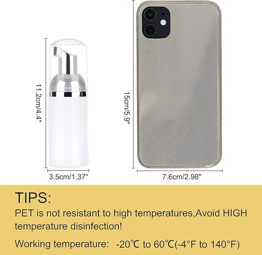 8 Pcs 1oz 30ml Plastic Foamer Pump Bottle Foam Dispenser Bottles Mini Liquid Foaming Bottles for Refillable Travel Hand Soap Foaming,Shampoo,Castile,Cleaning (Sliver+White)