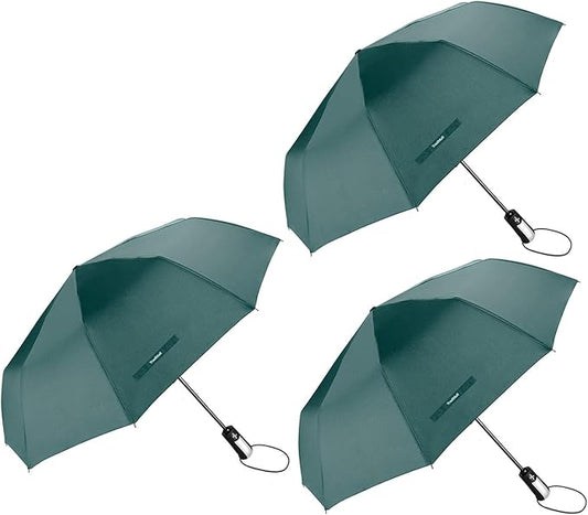 TradMall 3 Pack Travel Umbrella Windproof Portable 46/56 Inches Large Canopy Auto Open & Close