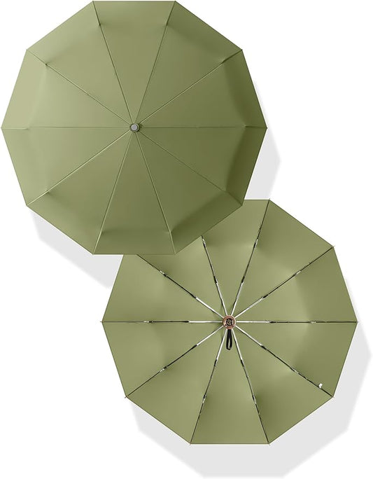 Rain Cats Large Umbrella 45 Inch diameter Umbrellas for rain Strong10 Ribs Fiberglass Windproof big Compact Automatic portable Folding Travel/Thick Fabric/Wood handle