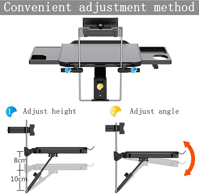 HZGAMER 2 in 1 Large Car Steering Wheel Tray/Back Seat Headrest Table with Phone Holder for Eating Food Drink and Writing Work, Car Steering Wheel Desk Laptop Mount - Gifts for Truck Drivers