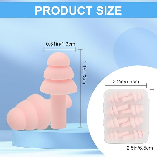 Ear Plugs for Sleeping,12 Pair Earplugs Noise Canceling Soft Silicone Ear Plug Reusable Earplugs for Sleep,Concert,Swimming,Study,Loud Noise,Snoring(Yellow Pink Rose Red)