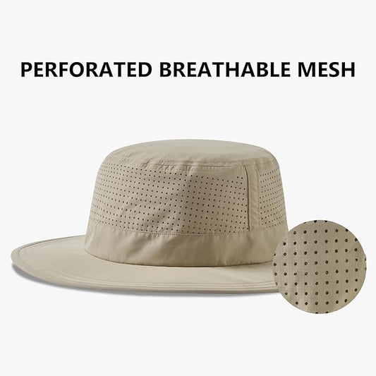 UPF 50+ Bucket Sun Hat with Laser Perforated Mesh Cooling Adjustable Breathable Lightweight for Outdoor Men Women