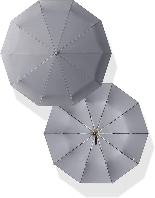 Rain Cats Large Umbrella 45 Inch diameter Umbrellas for rain Strong10 Ribs Fiberglass Windproof big Compact Automatic portable Folding Travel/Thick Fabric/Wood handle