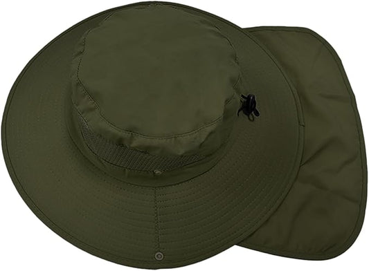 ZOORON Sun Hats for Men Women Fishing Hat with Neck Flap,UPF 50+ Sun Hat Waterproof Wide Brim Bucket Hats for Safari Hiking