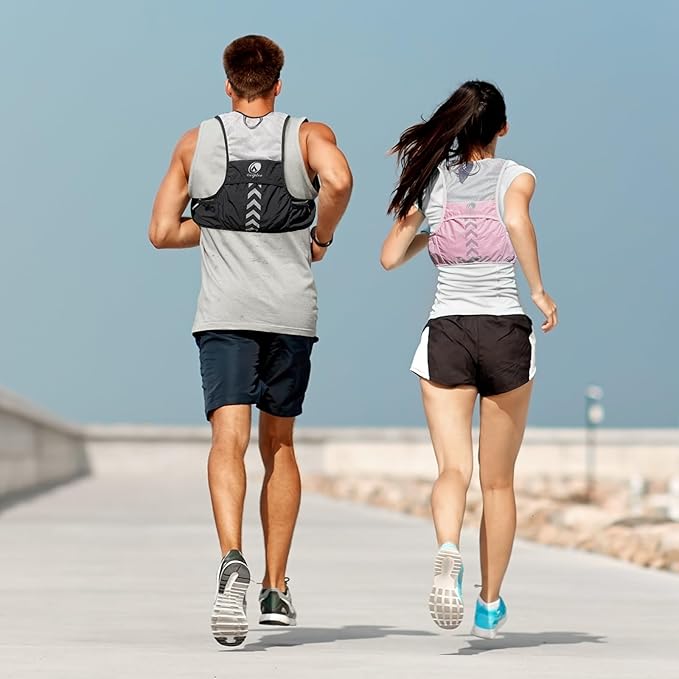 Running Vest for Men with 2 pcs 500ml Water Bottle, Hydration Vest for Running Women, Lightweight Runner Water Vest
