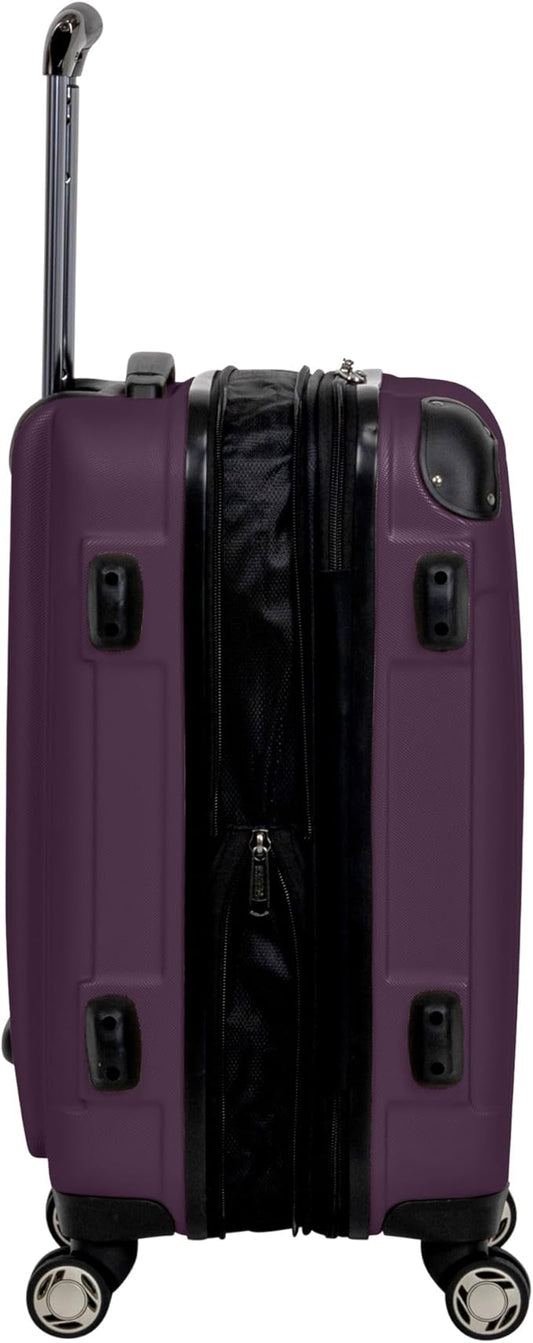 Kenneth Cole REACTION Renegade Luggage Expandable 8-Wheel Spinner Lightweight Hardside Suitcase, Midnight Plum, 20-Inch Carry On
