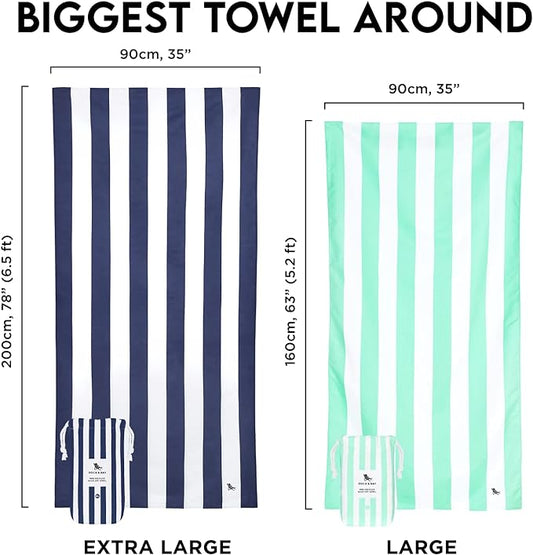 Dock & Bay Beach Towel - Quick Dry, Sand Free - Compact, Lightweight - 100% Recycled - Includes Bag - Cabana Light - Lombok Lilac - Large (160x90cm, 63x35)