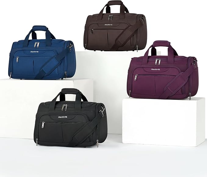 Hanke Underseat Carry On luggage Bags for Travel, Foldable Travel Bags for Women, Soft Lightweight Personal Item Travel Bag Small Carry On Bags for Airplanes, Travel Tote Bags for Women Men.(Black)